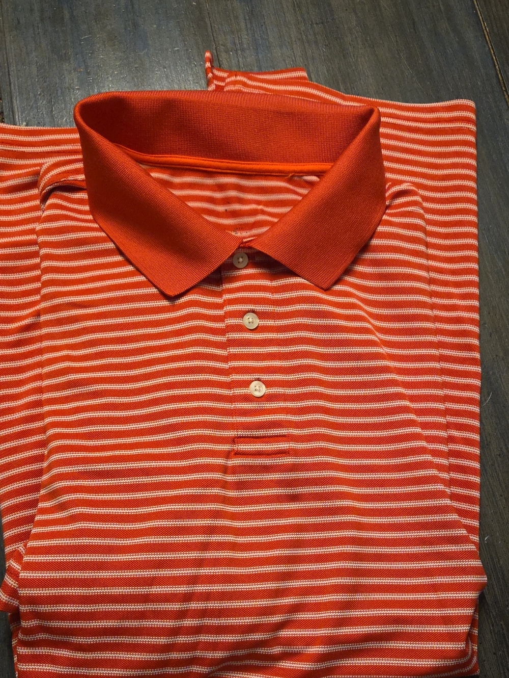 Men's Orange/ REDStriped Polo Shirt